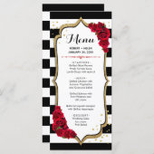 Menu Card - White Black Red Gold (Voorkant / Achterkant)