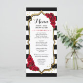 Menu Card - White Black Red Gold (Staand voorkant)