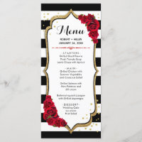 Menu Card - White Black Red Gold