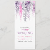 Menu cascading roze paarse bloemige waterverf (Voorkant)