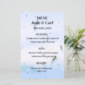 Menu Casual droom pastel blauw blad achtergrond (Staand voorkant)