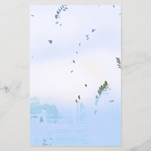 Menu Casual droom pastel blauw blad achtergrond (Achterkant)