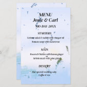 Menu Casual droom pastel blauw blad achtergrond (Voorkant / Achterkant)