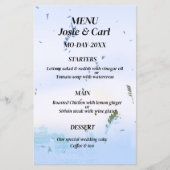 Menu Casual droom pastel blauw blad achtergrond (Voorkant)