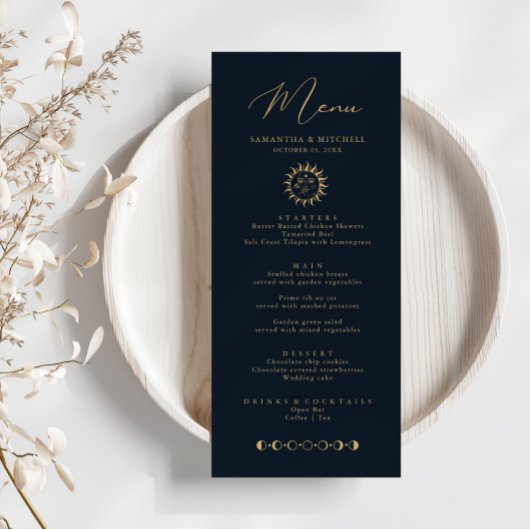 Menu Celestial Sun en Moon