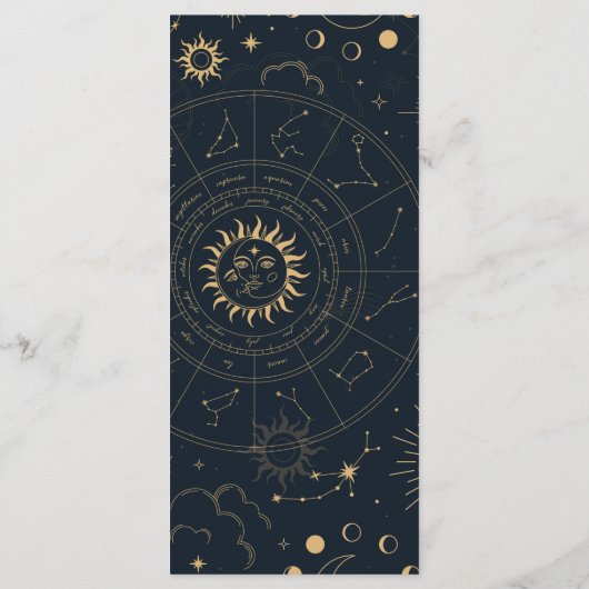 Menu Celestial Sun en Moon Gold en Navy (Achterkant)