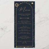 Menu Celestial Sun en Moon Gold en Navy (Voorkant)