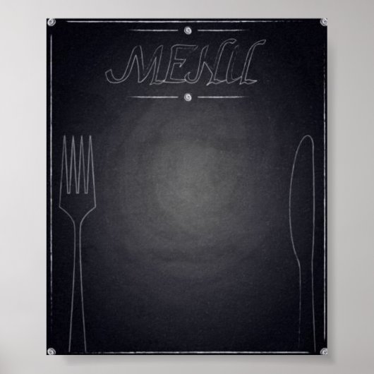 Menu Chalkboard Poster (Voorkant)