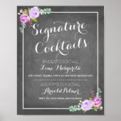 Menu Chalkboard Signature Drink | Weddenschap-deco Poster (Voorkant)