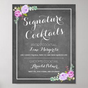 Menu Chalkboard Signature Drink   Weddenschap-deco Poster