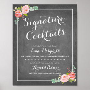 Menu Chalkboard Signature Drink   Weddenschap-deco Poster
