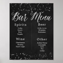 Menu Chalkboard Wedding Bar