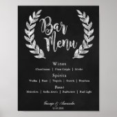 Menu Chalkboard Wreath Bar Poster (Voorkant)