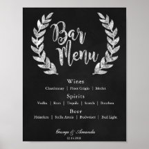 Menu Chalkboard Wreath Bar