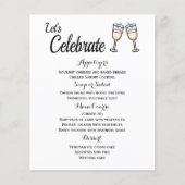 Menu Champagne Glasses Black and White Wedding (Voorkant)