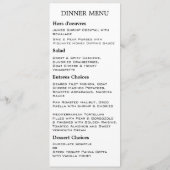 Menu Charlamain Damask Wedding (Achterkant)