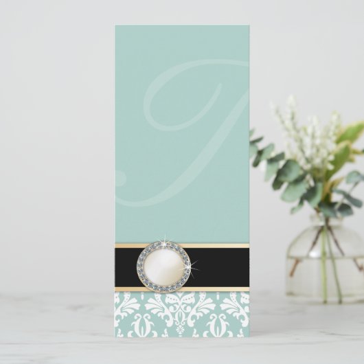 Menu Charlamain Damask Wedding (Staand voorkant)