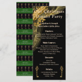 Menu Chic Black & Gold Kerstmis met kerstboom (Voorkant / Achterkant)