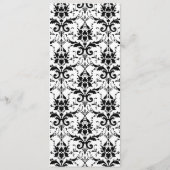 Menu Chic Black & White Damask Wedding Table (Achterkant)