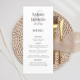Menu Chic Dusty Pink Wedding