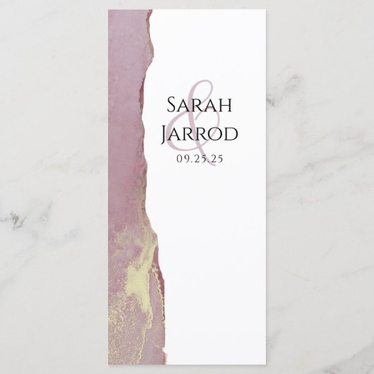 Menu Chic Dusty Pink Wedding (Achterkant)