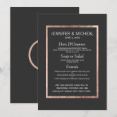 Menu Chic Faux Roos Gold Wedding (Voorkant / Achterkant)