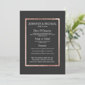 Menu Chic Faux Roos Gold Wedding (Staand voorkant)