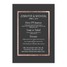 Menu Chic Faux Roos Gold Wedding