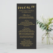 Menu Chic Gold en Black Wedding (Staand voorkant)