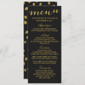 Menu Chic Gold en Black Wedding (Voorkant / Achterkant)