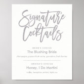Menu Chic Hand Lettered Signature Cocktails Poster (Voorkant)