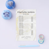 Menu Chic Marble Minimalist Salon Service (Enkel)