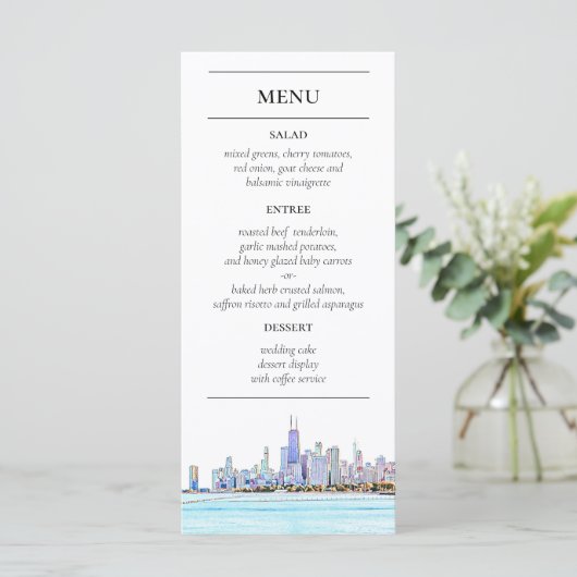 Menu Chicago Skyline Reception (Staand voorkant)