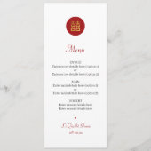 Menu Chinees Double Happiness Red Gold Wedding (Voorkant)