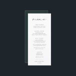 Menu Chinees minimalistisch huwelijk<br><div class="desc">Chic Minimalist,  trouwmenu. Functie,  zwarte typografie met groene achtergrond.</div>