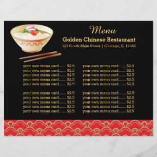 Menu Chinees restaurant