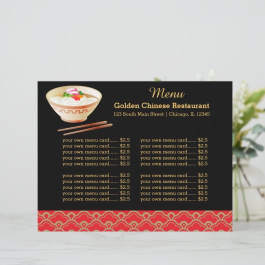 Menu Chinees restaurant (Staand voorkant)