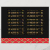 Menu Chinees restaurant (Achterkant)