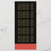 Menu Chinees restaurant (Achterkant)