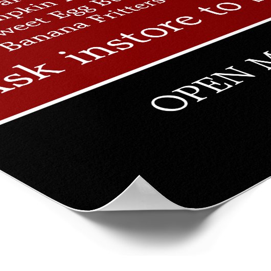 Menu Chinees restaurant Poster (Hoek)