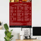 Menu Chinees restaurant Poster (Thuiskantoor)