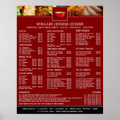 Menu Chinees restaurant Poster (Voorkant)