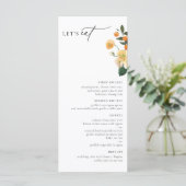Menu Citrus Oranje Floral (Staand voorkant)