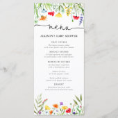 Menu Colorful wildflower Spring baby shower (Voorkant)