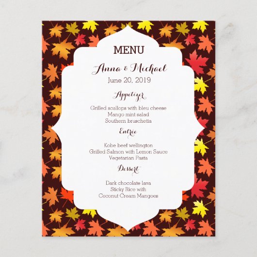 MENU Colors of Autumn Wedding (Voorkant)