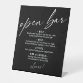 Menu Contemedhedendaagse handschriftenzwarte open  Reclamebord Met Voetstuk (Voorkant)