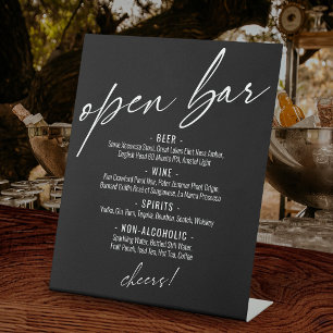 Menu Contemedhedendaagse handschriftenzwarte open Reclamebord Met Voetstuk