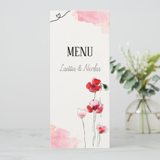 Menu "Coquelicots" (Staand voorkant)