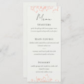 Menu Coral and Cream Wedding (Voorkant / Achterkant)