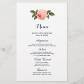 Menu Coral and Navy Blue Wedding (Voorkant)